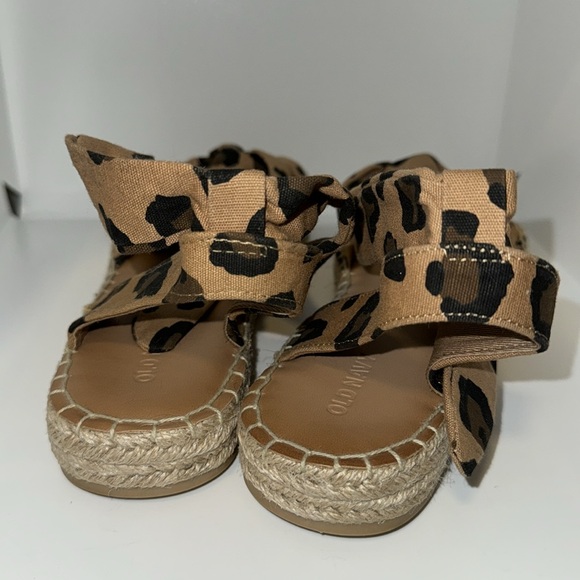 OLD NAVY Sandals Ankle Tie Lace Up Leopard Print Platform Espadrilles Women’s 8 - Picture 6 of 11